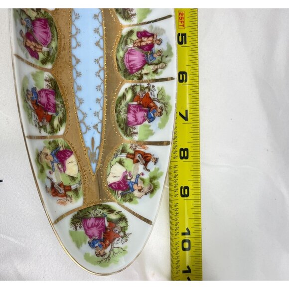 Antique Royal Vienna Courting Couple Porcelain Dish Oval Tray Gold Trim Beehive - Picture 10 of 10